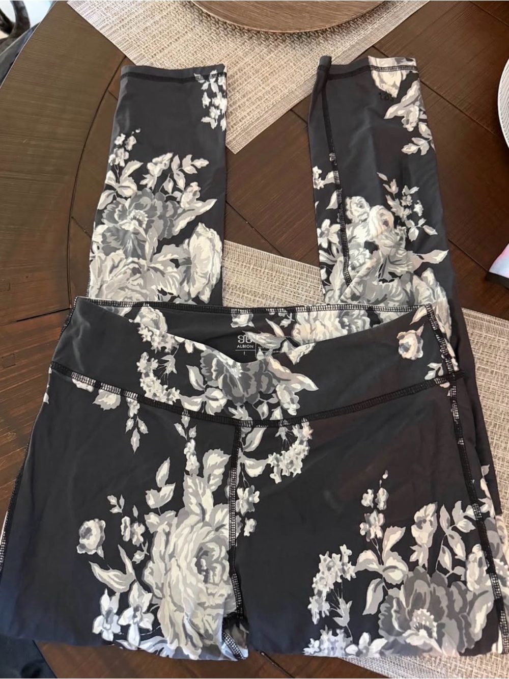 Albion Black Floral High-Waist Leggings